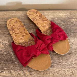 Blowfish Slide Bow Sandals Red Approx Size 6.5-7 SEE Measurement